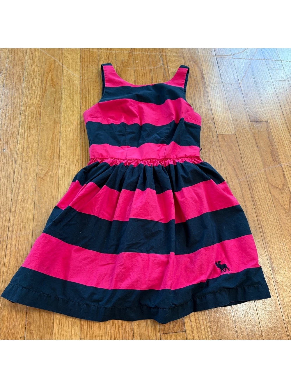 Vintage Y2K hot pink and navy striped Abercrombie dress